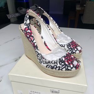 Coach Maritza Poppy Flower Wedges 🌺